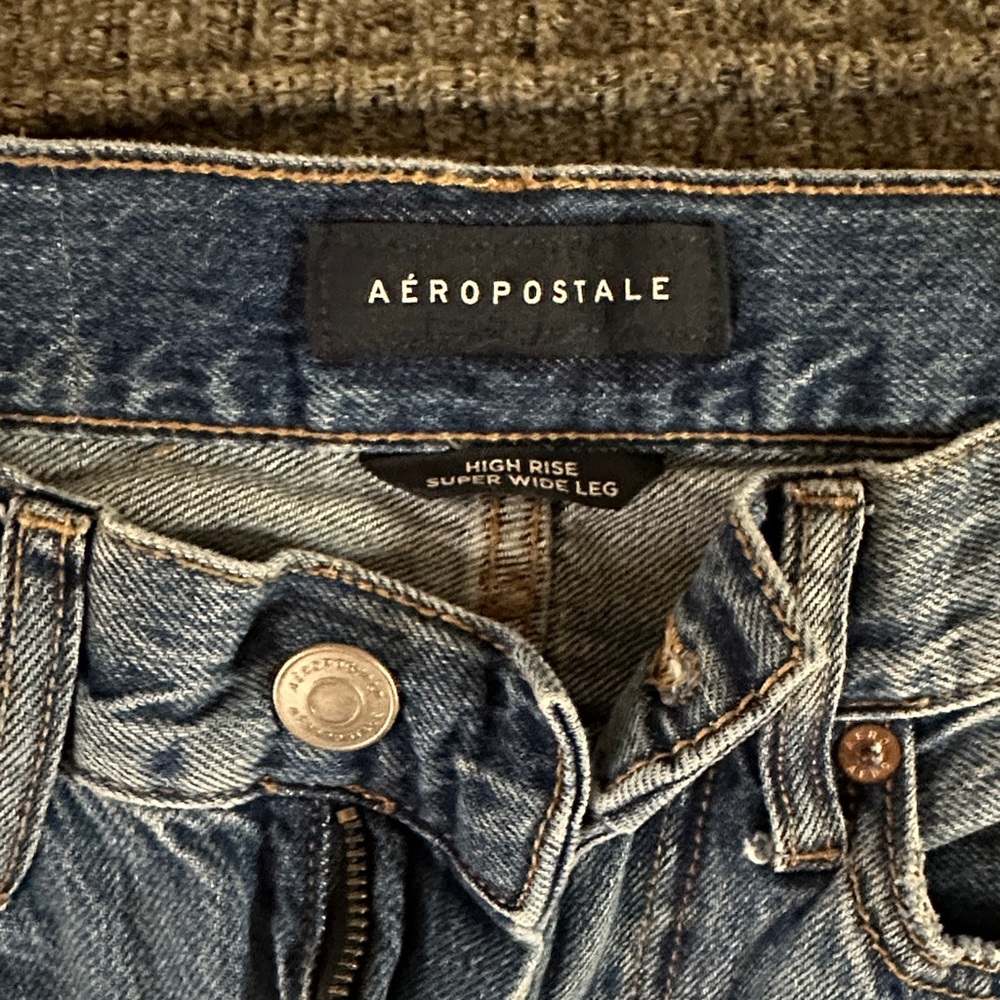 Aeropostale Blue High Rise Super Wide Leg Jeans